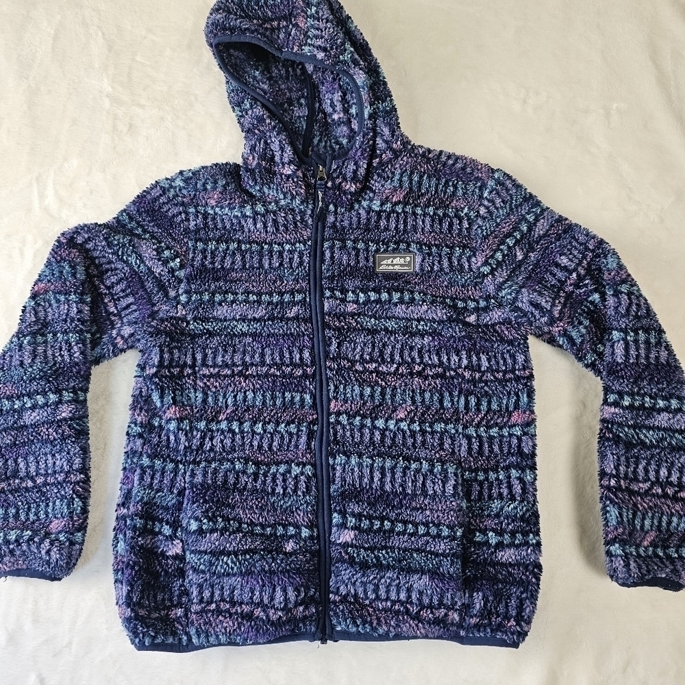 Eddie Bauer Hoodie Kid’s Large (14/16) Purple Blue Multicolor color block